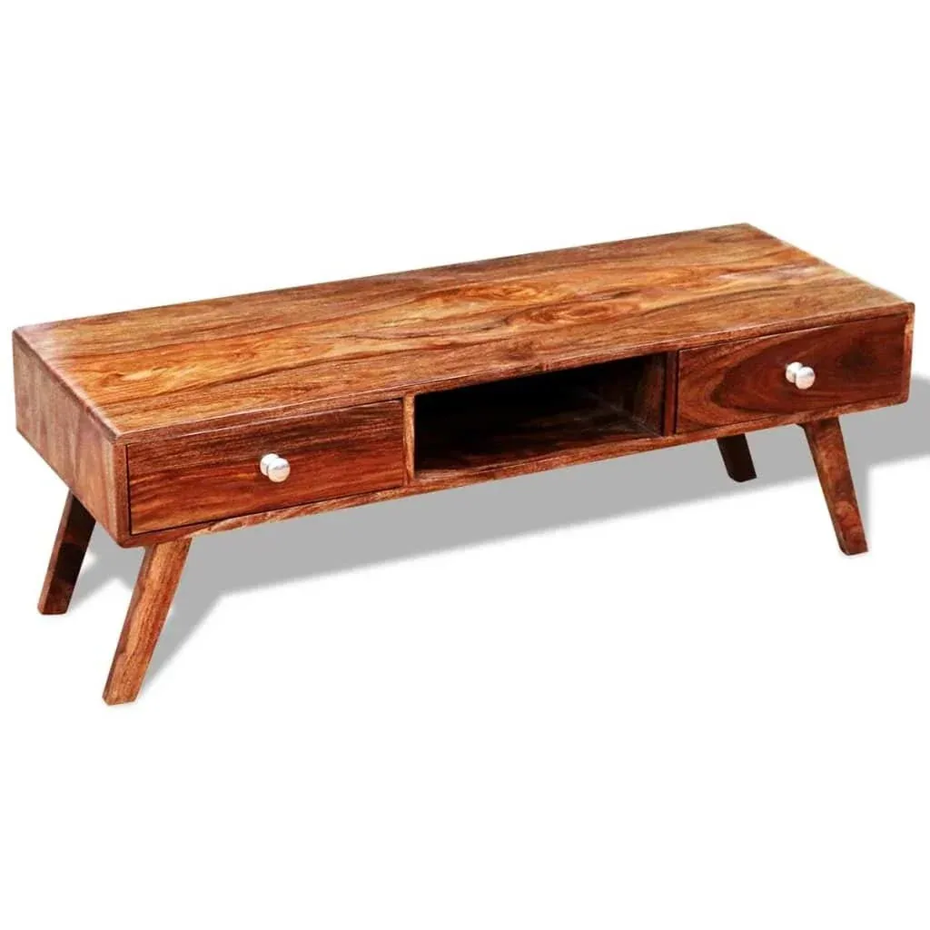 TV-Schrank mit 2 Schubladen 40 cm Massivholz Sheesham