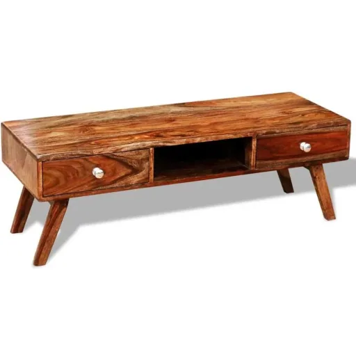TV-Schrank mit 2 Schubladen 40 cm Massivholz Sheesham