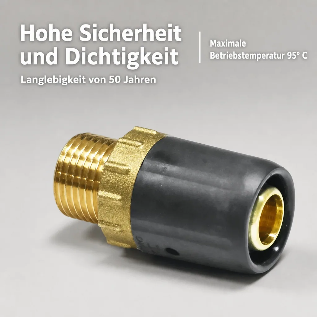 Steckfitting, Rohrverbinder 16mm, DVGW Fitting