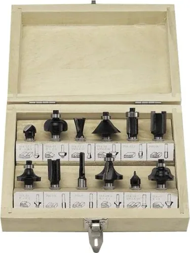 HM Fräsersatz 12-teilig (Oberfräsen), 6 mm Schaft