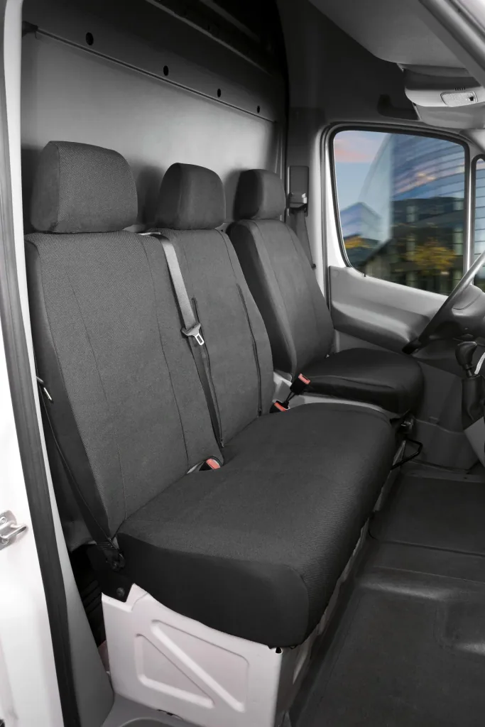 Passform Sitzbezüge Mercedes Sprinter und VW Crafterfür Einzelsitz und Doppelbank vorne aus Stoff ab BJ 05/2006 - heute