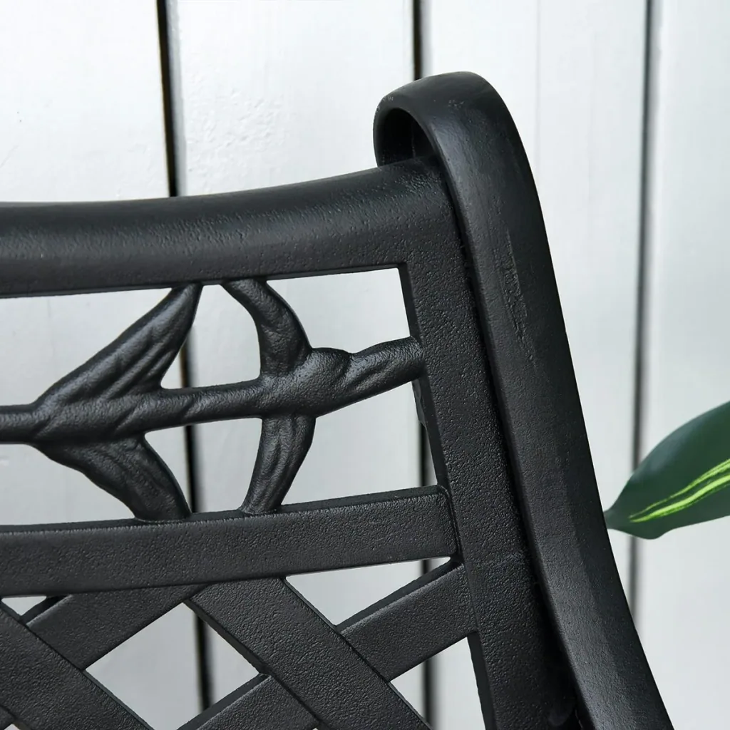 Gartenbank aus Aluminium schwarz