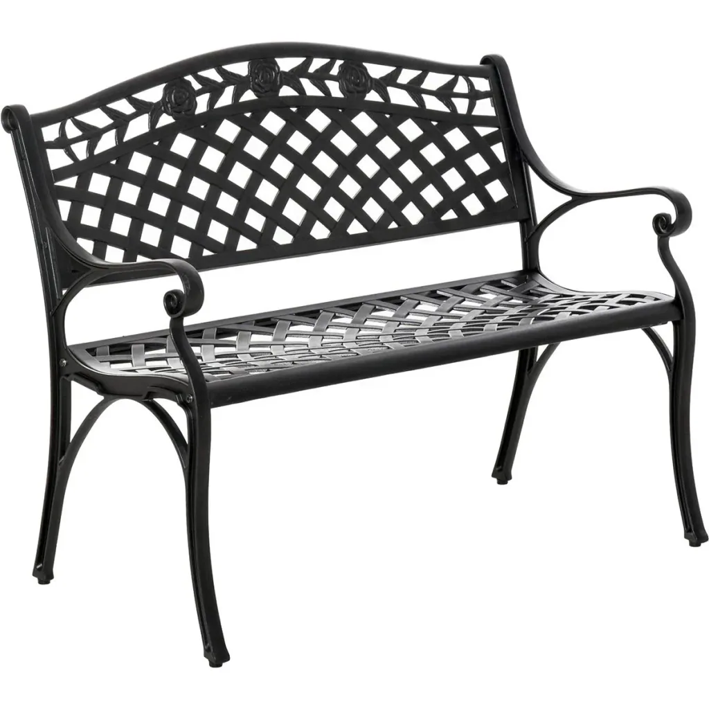 Gartenbank aus Aluminium schwarz