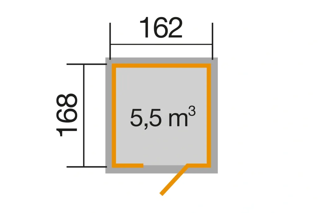 Schwedenhaus Gr. 1, L x B x H 200 x 208 x 220 cm, sägerauh, schwedenrot, mit Einzeltür und Fenster