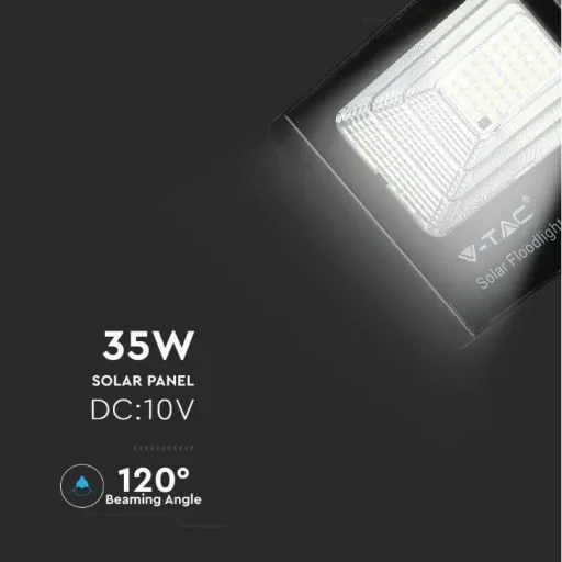 VT-100W Solar-Flutlicht mit Solarpanel - 2450 Lm - 6000K - Schwarz