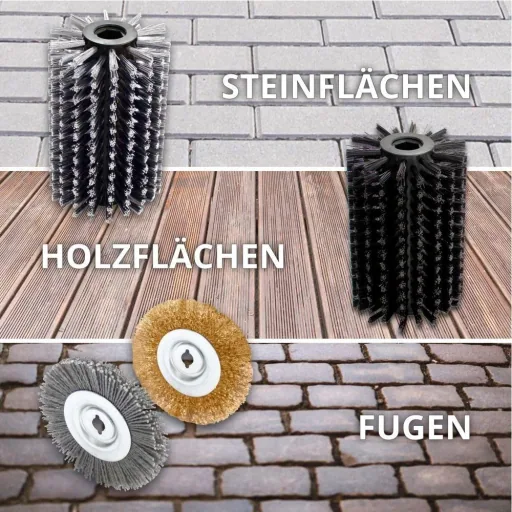 GUB 500 Universal-Fugenbürste mit 4 Bürsten + 1 extra Bürste hart + 1 extra Bürste Metall
