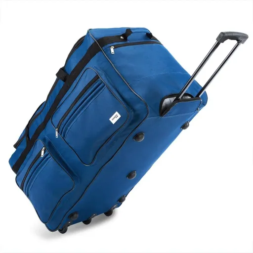 XXL Reisetasche Dunkelblau mit Trolleyfunktion 3 Rollen 160 LITER 85x43x44cm