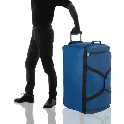 XXL Reisetasche Dunkelblau mit Trolleyfunktion 3 Rollen 160 LITER 85x43x44cm