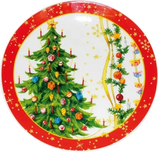Weihnachtsgedecke im Set, je 3tlg., gefüllt mit je 100 g Pralinen