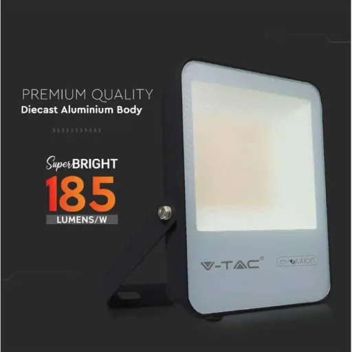 VT-50185 LED-Flutlicht - 50 W - 7870 Lm - 6400K - schwarz - Extra effizient