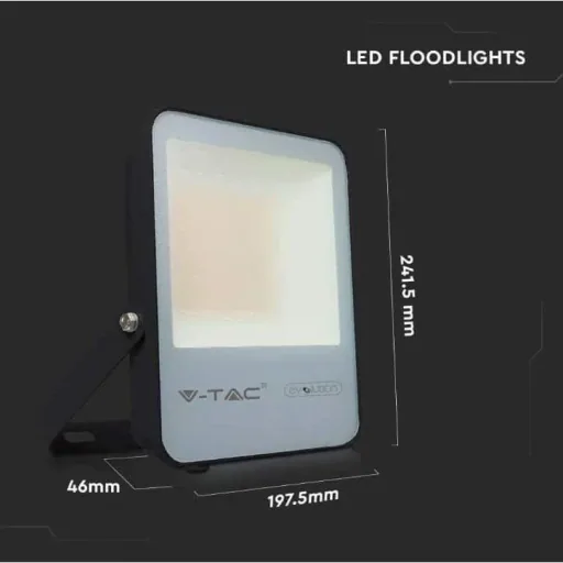VT-50185 LED-Flutlicht - 50 W - 7870 Lm - 6400K - schwarz - Extra effizient