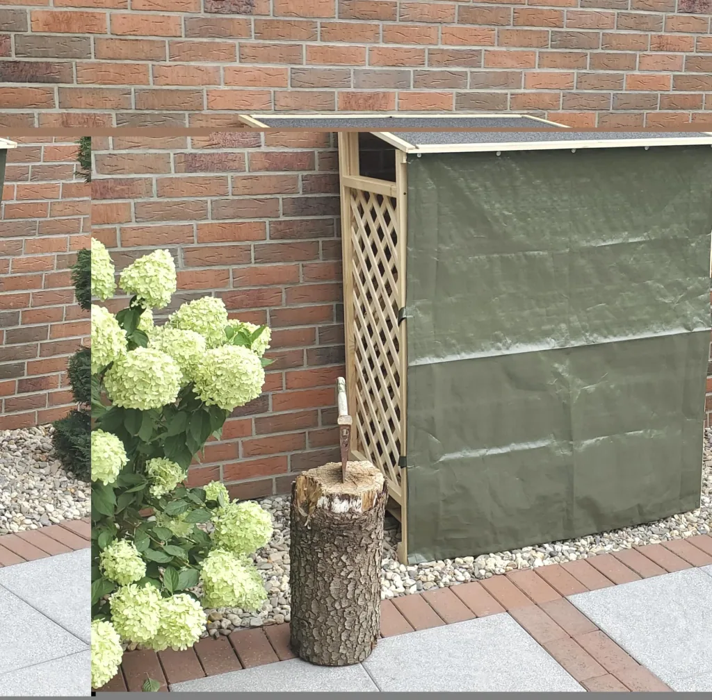 Kaminholzregal "Speyer" natur mit Wetterschutz