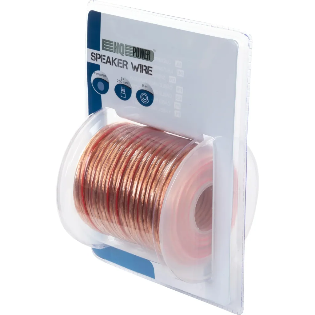 lautsprecherkabel - transparent - 2 x 2.50 mm² - 15 m