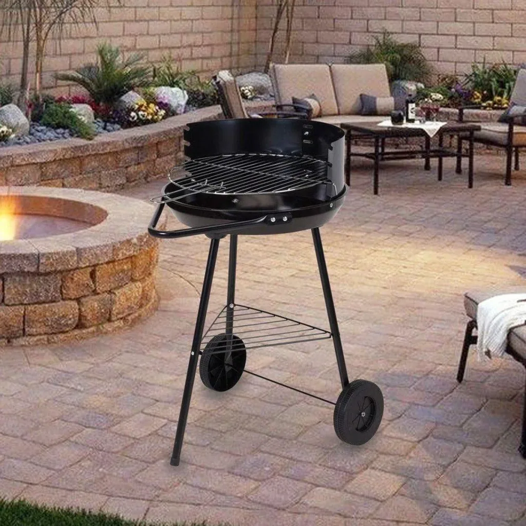 BBQ Holzkohlegrill - Grillfläche Ø 42 cm - Halb offen - Edelstahl