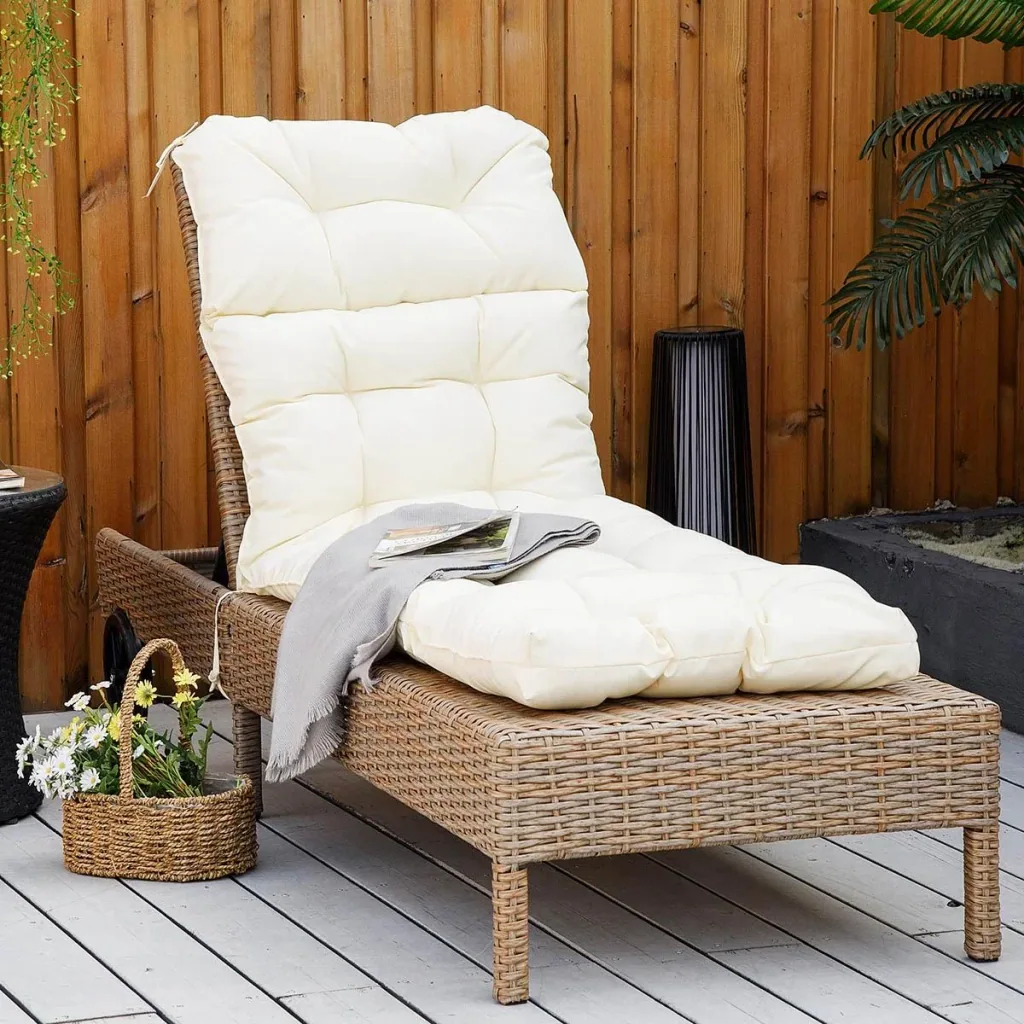 Liegekissen Polyester Creme Weiß 200 x 60 x 13 cm