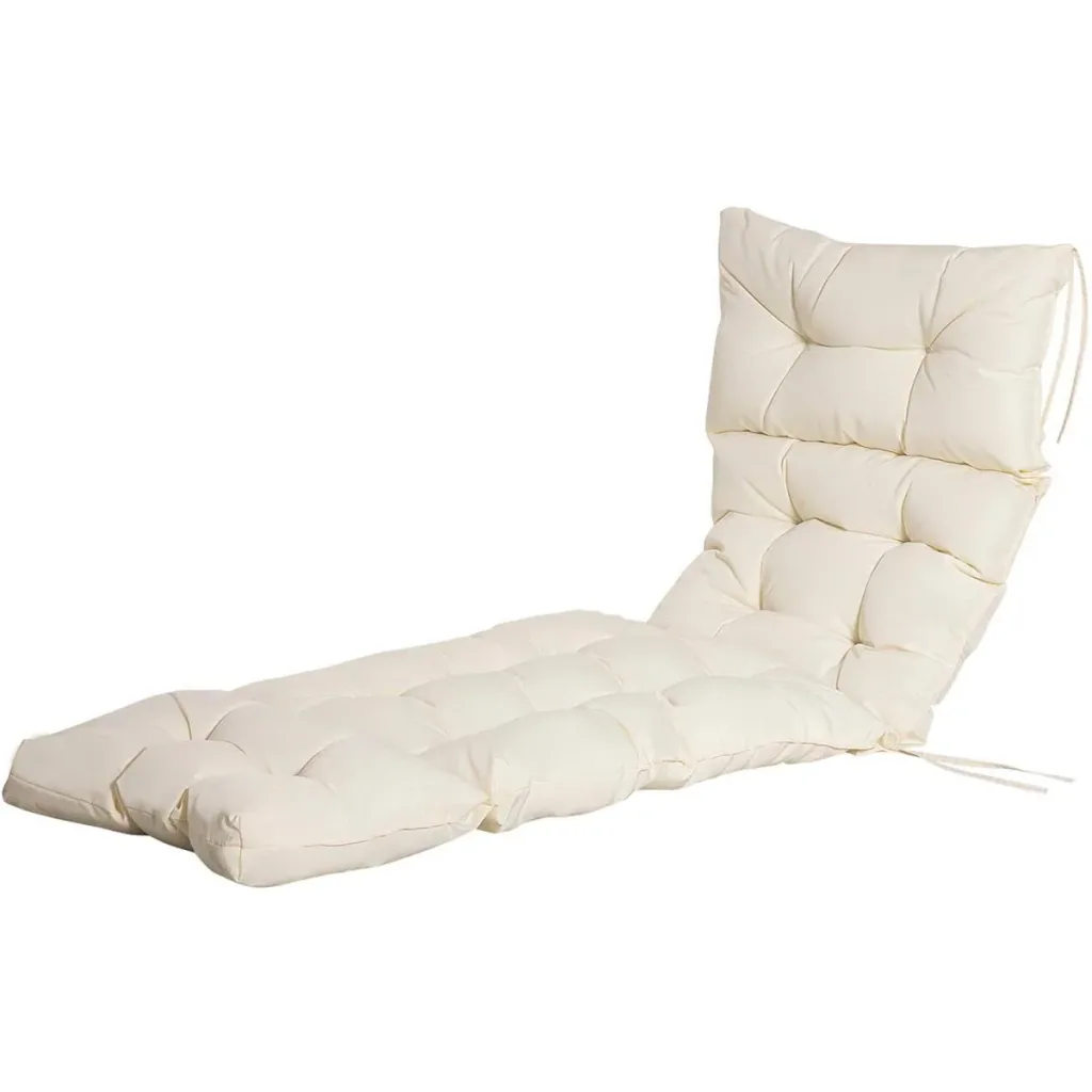 Liegekissen Polyester Creme Weiß 200 x 60 x 13 cm