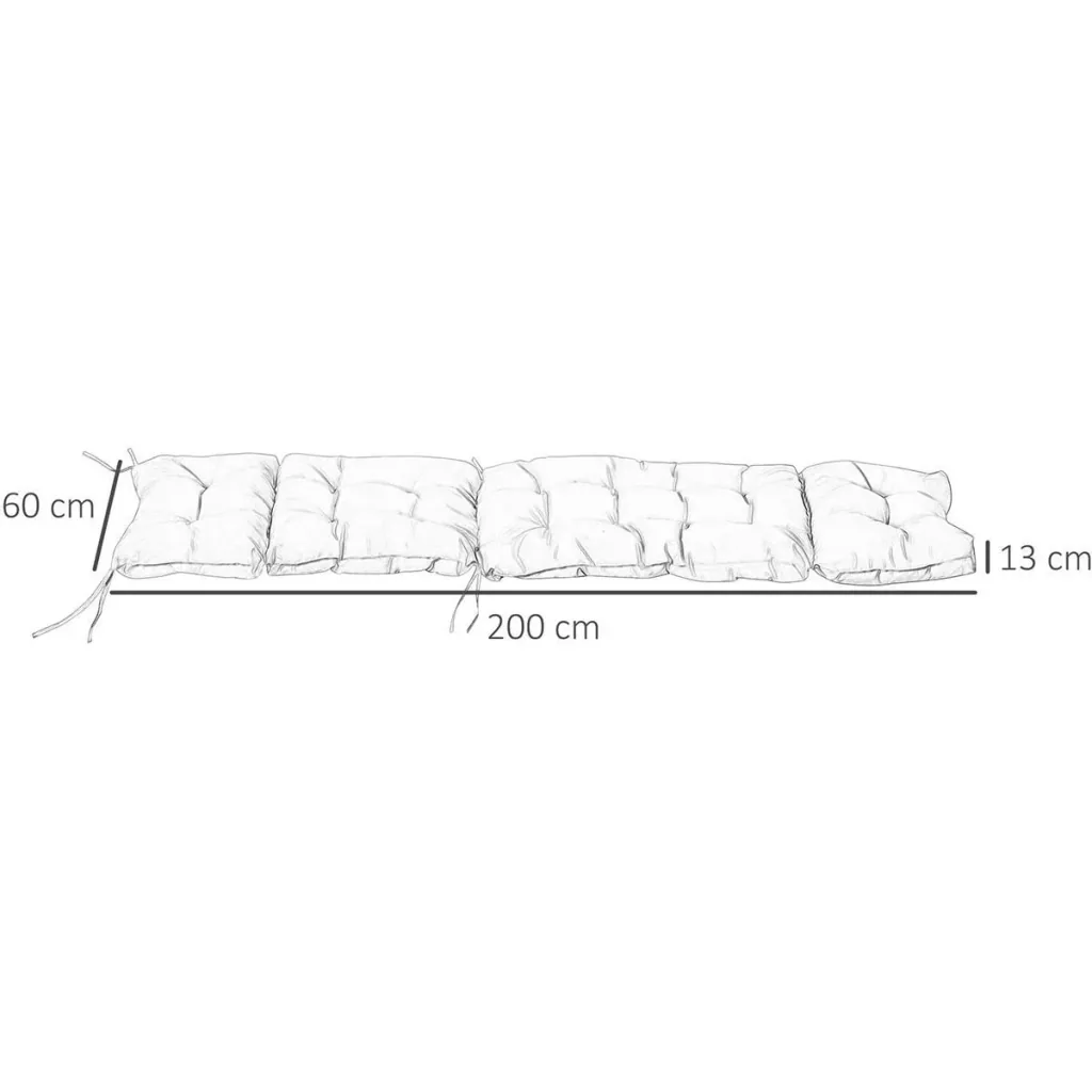 Liegekissen Polyester Creme Weiß 200 x 60 x 13 cm