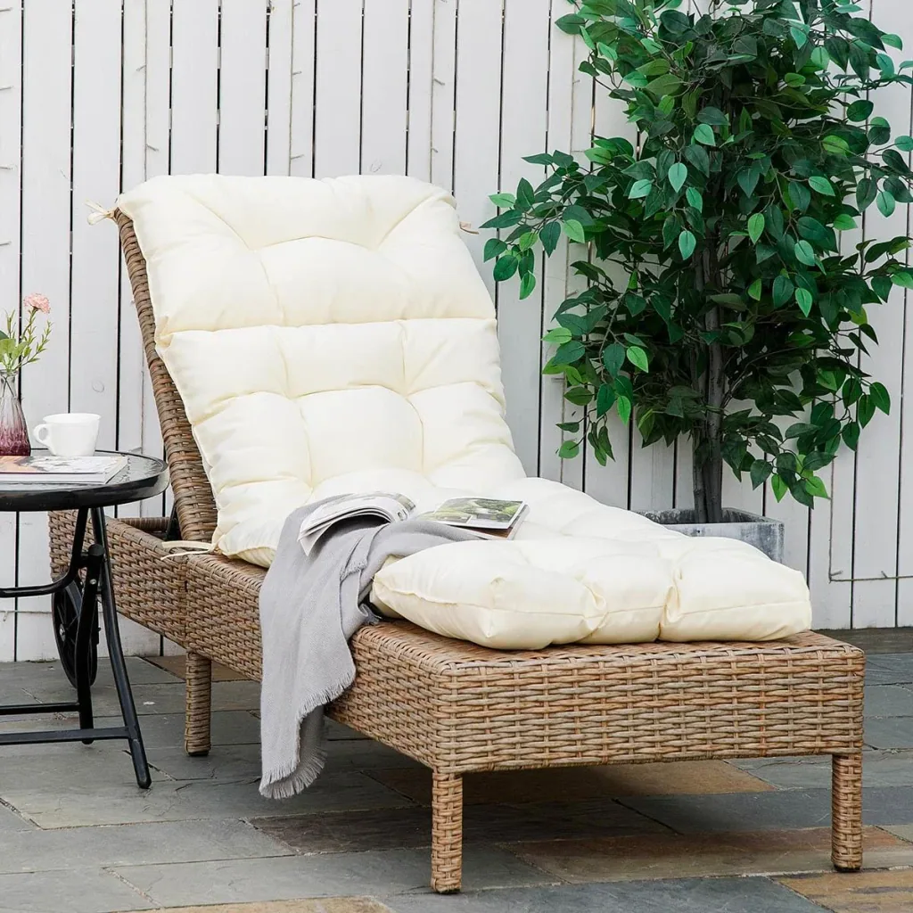Liegekissen Polyester Creme Weiß 200 x 60 x 13 cm