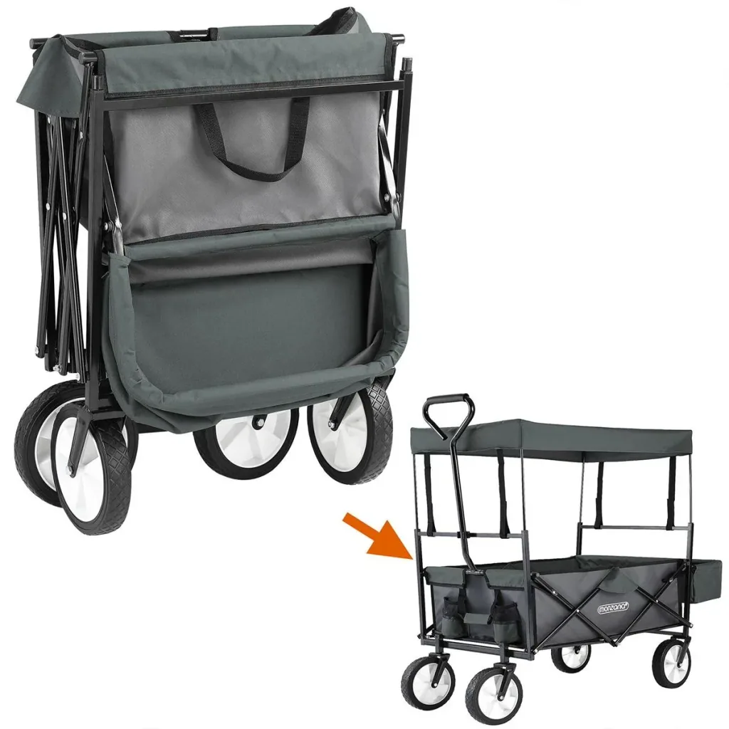 Faltbarer Wohnwagen - Mit Dach - Grau