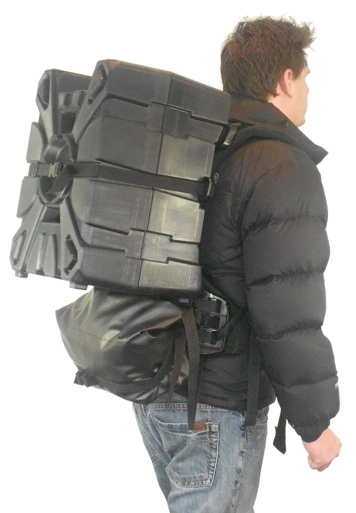 Rucksackgestell, speziell gefertigt für Koffer