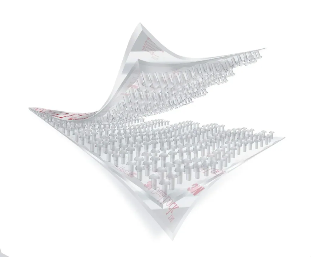 High-Tech Druckverschluss (Klettband-Pilzköpfe) Kurzrolle, transluzent, 25 mm breit, 1,25 m lang