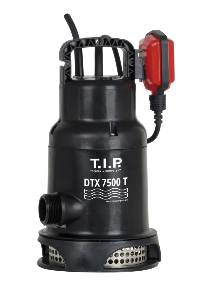 Schmutzwasser Tauchpumpe dauerlauffest, DTX 7500 T inkl. Trägersystem , bis 7.500 l/h Fördermenge