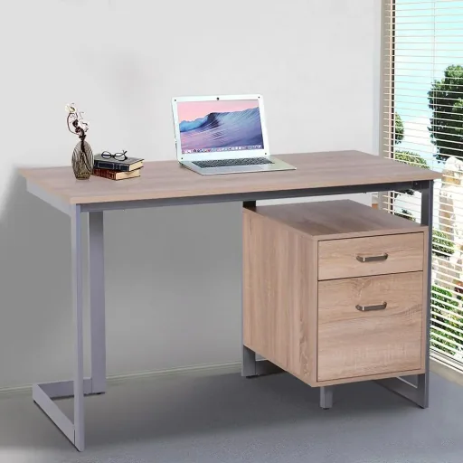 Computertisch PC-Tisch Schreibtisch Arbeitstisch Bürotisch 2 x Schublade 120 x 58 x 76 cm