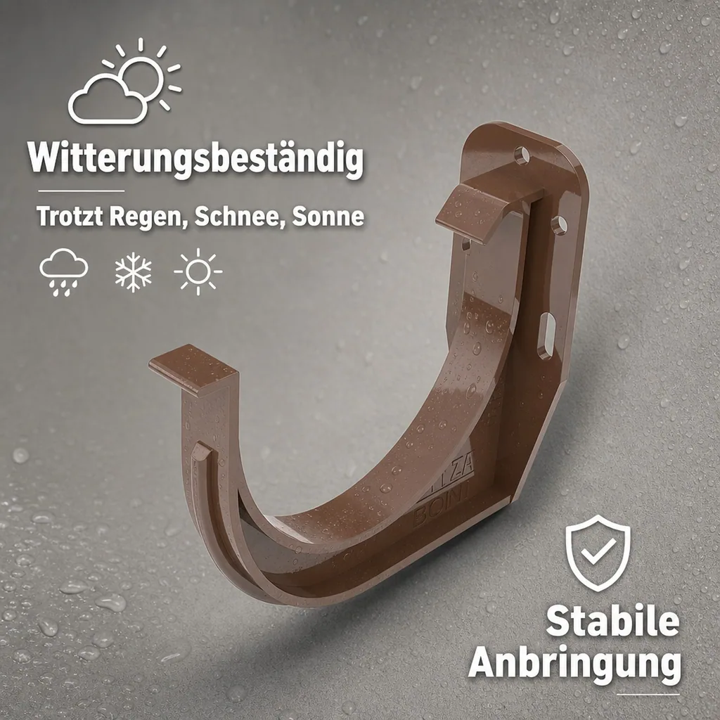 Rinnenhalter braun, Dachrinnenhalter System 75, Regenrinnenhalter