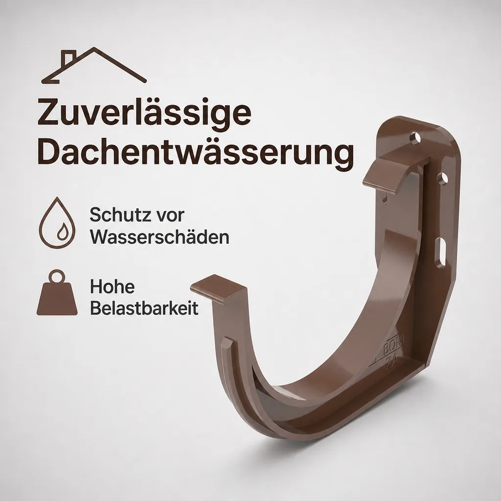 Rinnenhalter braun, Dachrinnenhalter System 75, Regenrinnenhalter