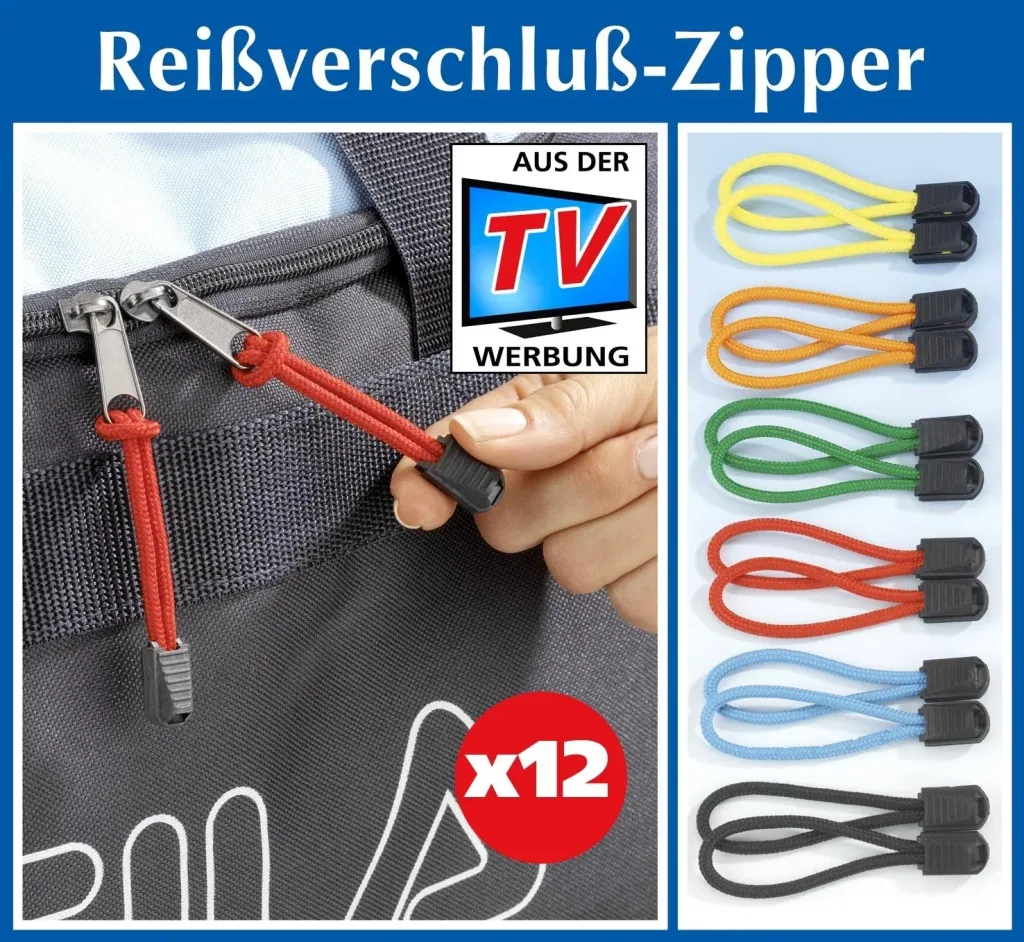Reißverschluss-Anhänger „Zipper“, 12 Stück