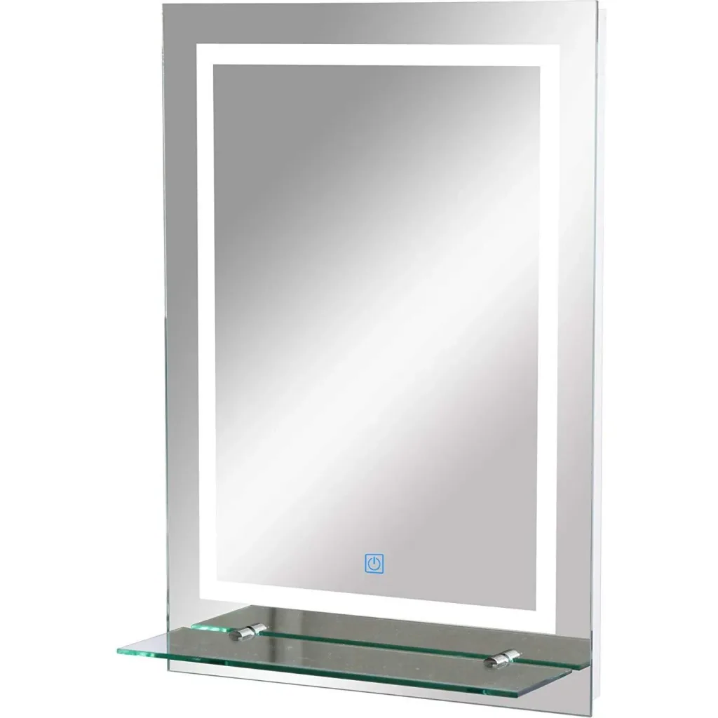 kleankin® LED Badspiegel Badezimmerspiegel Glas-Ablage 38W 70x50cm