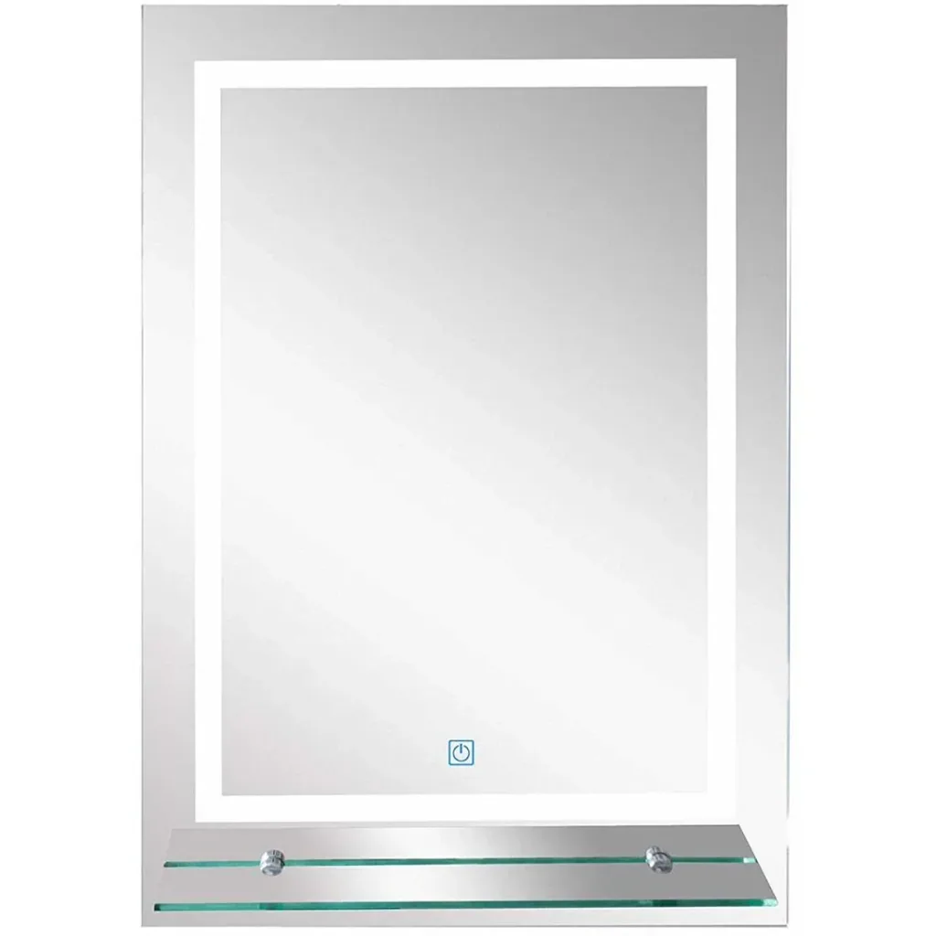 kleankin® LED Badspiegel Badezimmerspiegel Glas-Ablage 38W 70x50cm