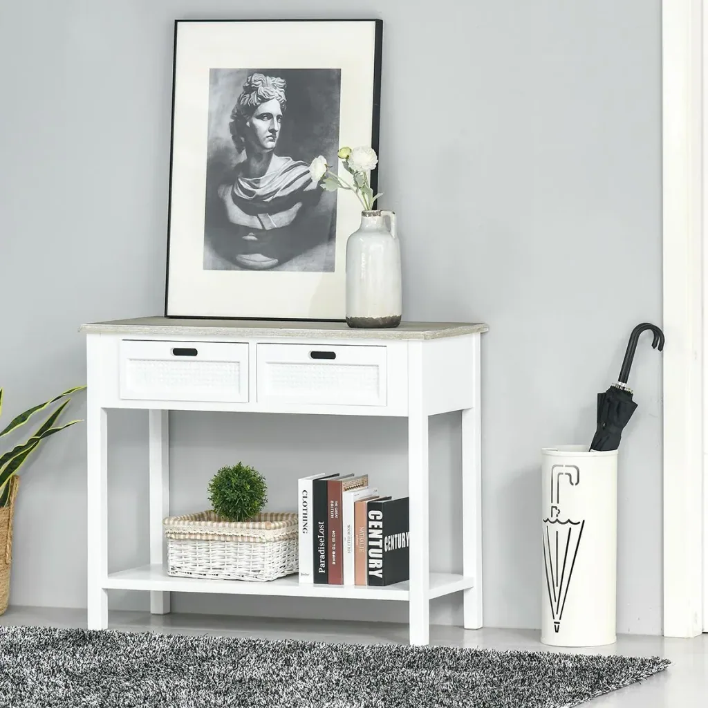 Konsolentisch mit 2 Schubladen 100 cm x 40 cm x 80 cm