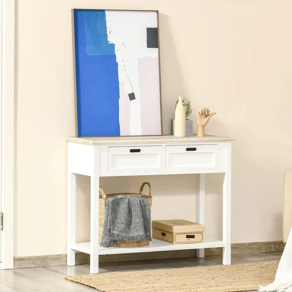 Konsolentisch mit 2 Schubladen 100 cm x 40 cm x 80 cm