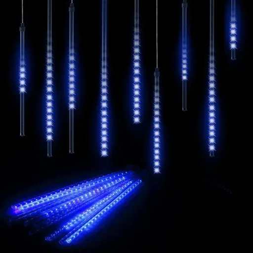 Weihnachtslichterkette für drinnen und draußen - diamantblau