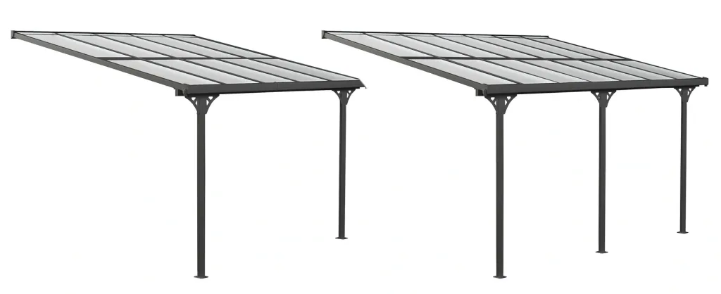 Westmann Terrassenüberdachung Bruce 313, 313×300×270 cm, Schwarz – Aluminium mit Polycarbonatdach