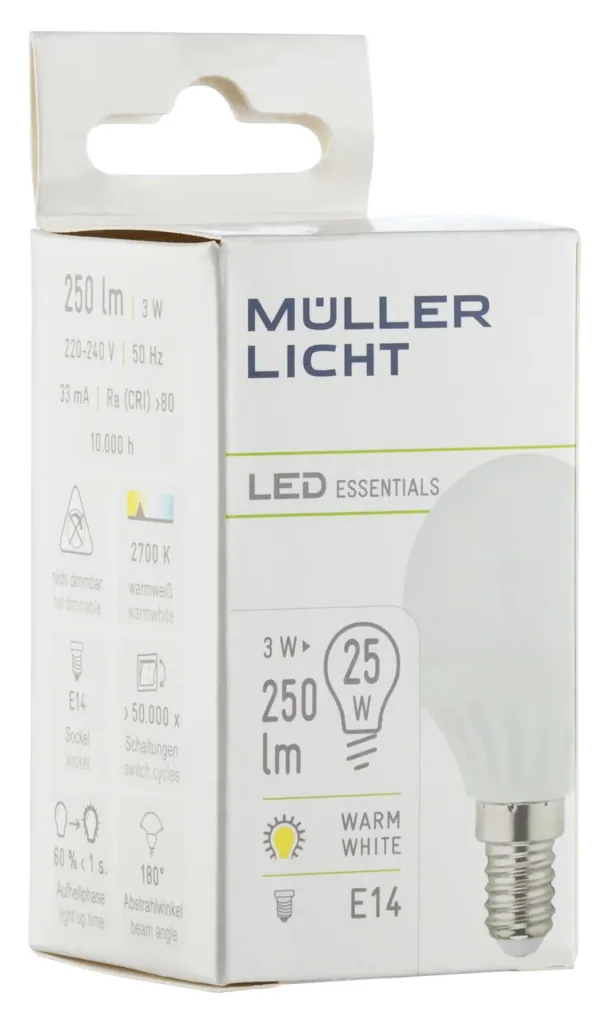 LED Tropfenlampe 5,5 Watt,E14,warmweiß,matt