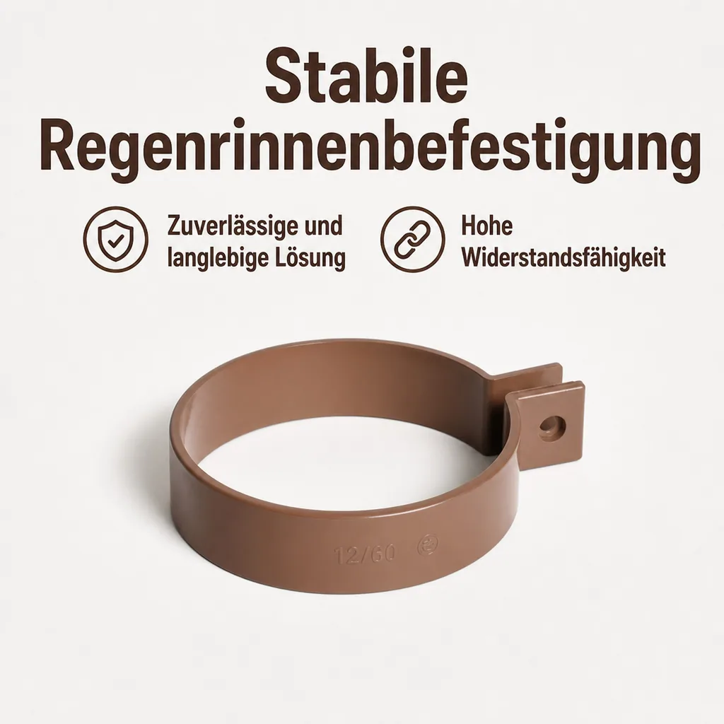 Regenrinnenhalter braun, Rinnenhalter System 63, PVC Regenrinne