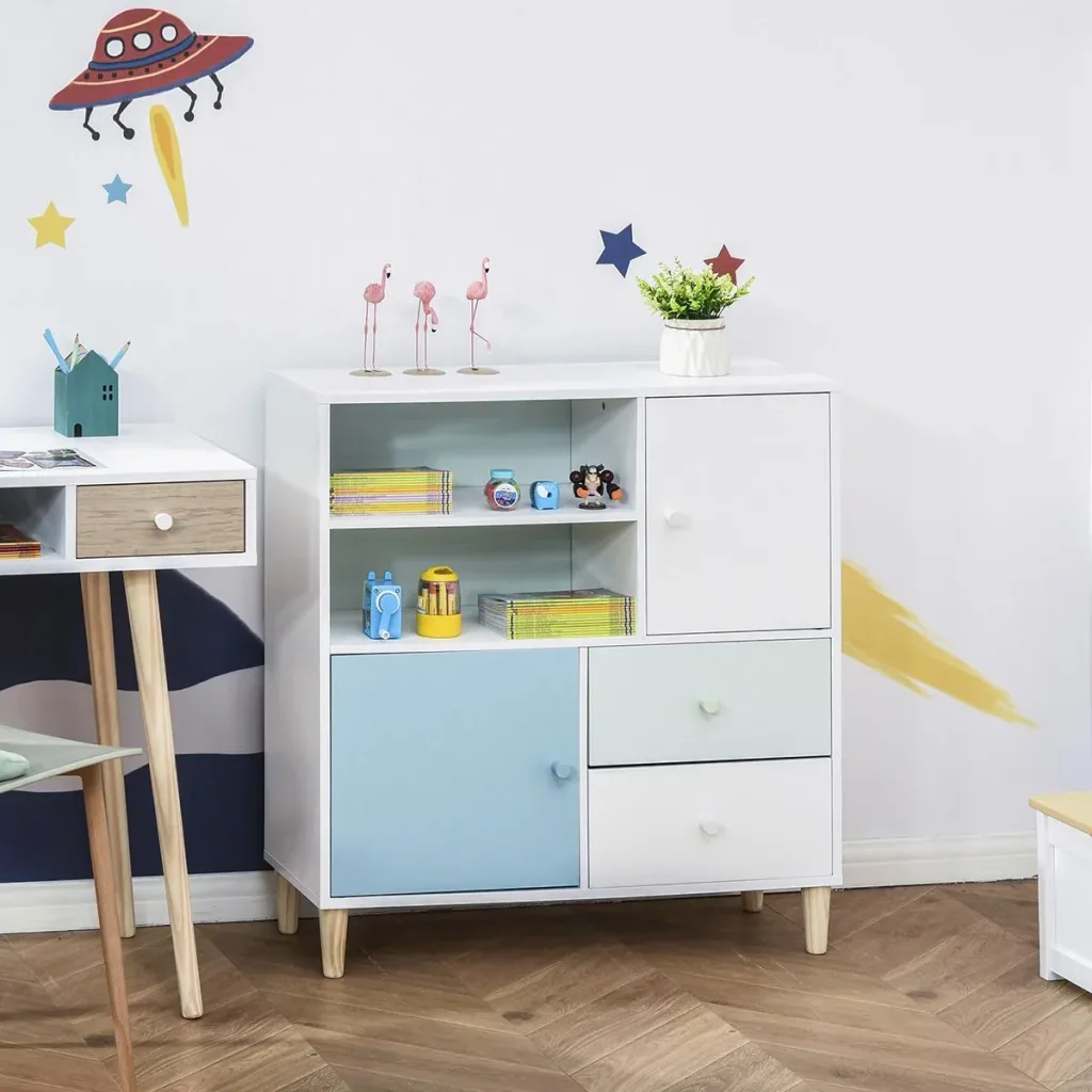 Kinder Kommode aufbewahrungsschrank kinder Bücherschrank für 3+ Jahre Kinder Bücherregal mit Schublade Buch Magazin Kind