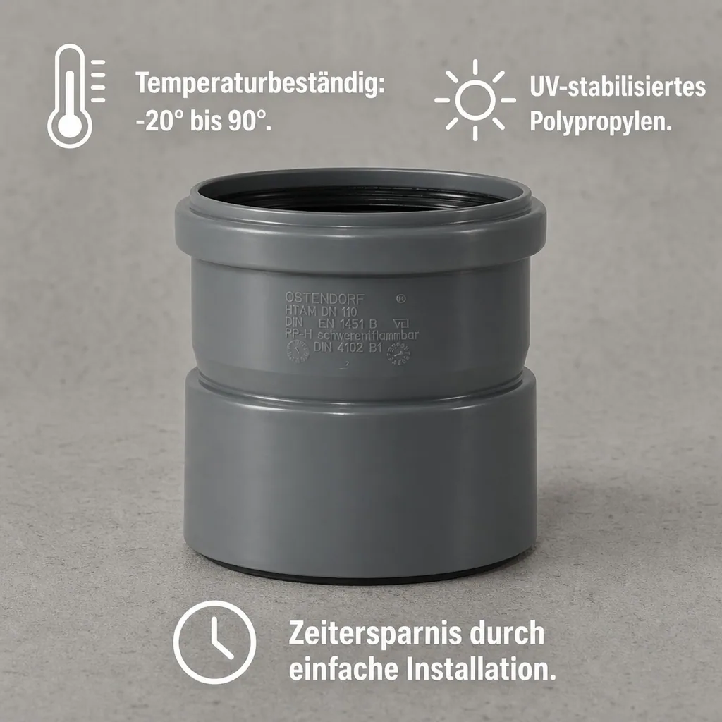 HT Rohr 110, Aufsteckmuffe DN/OD 110, Abwasserrohr
