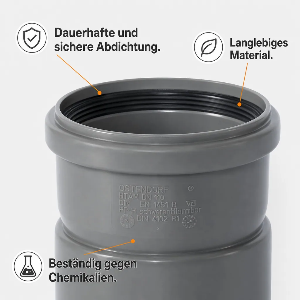 HT Rohr 110, Aufsteckmuffe DN/OD 110, Abwasserrohr