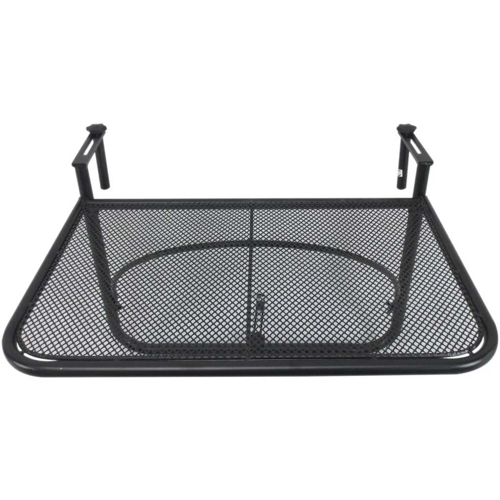 Balkonhängetisch Hängetisch höhenverstellbar viereckig Terrasse Metall Schwarz L60 x B56,5 x H45 cm