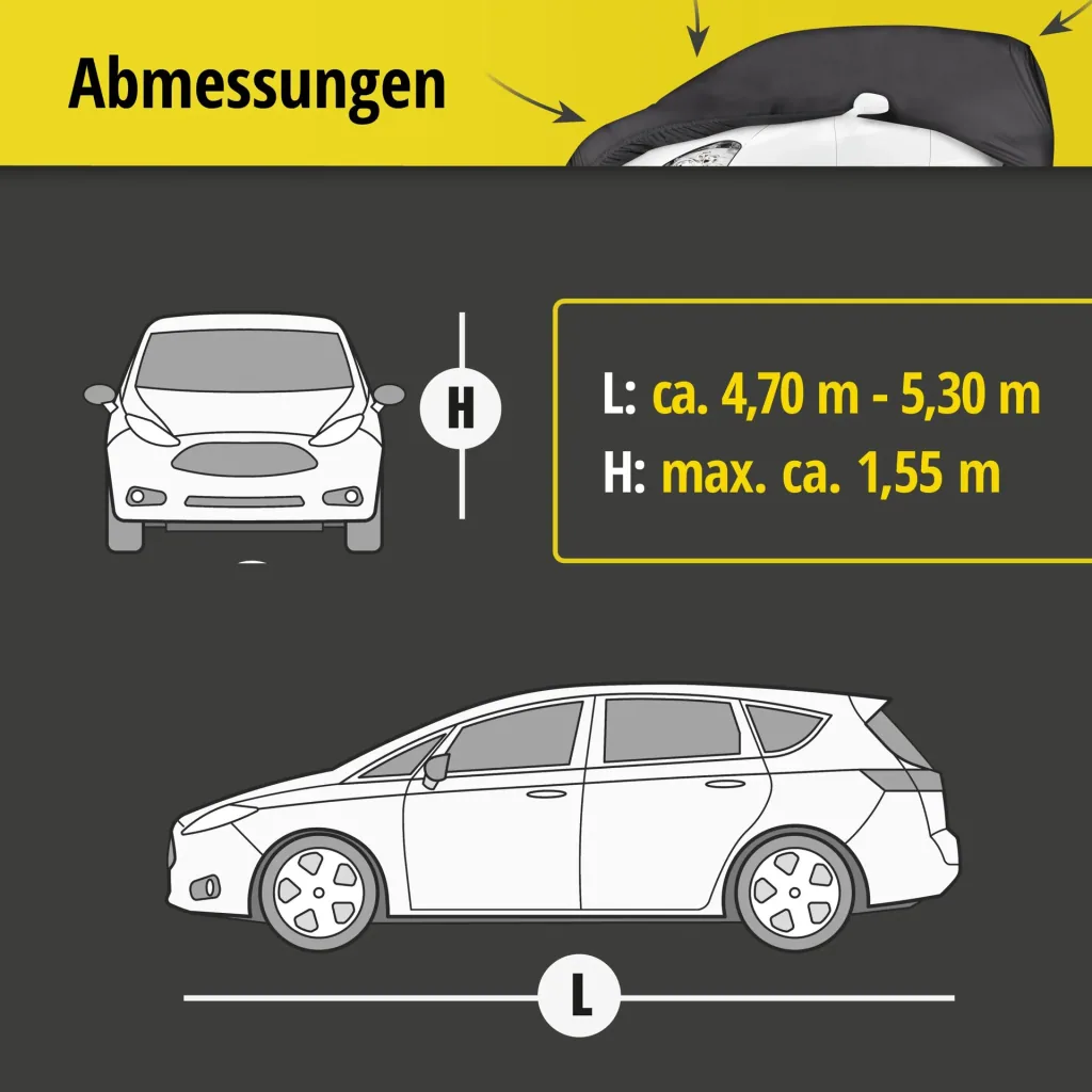 Autoabdeckplane indoor soft - Größe 9 - 471x530x150cm - PES - Elasthan