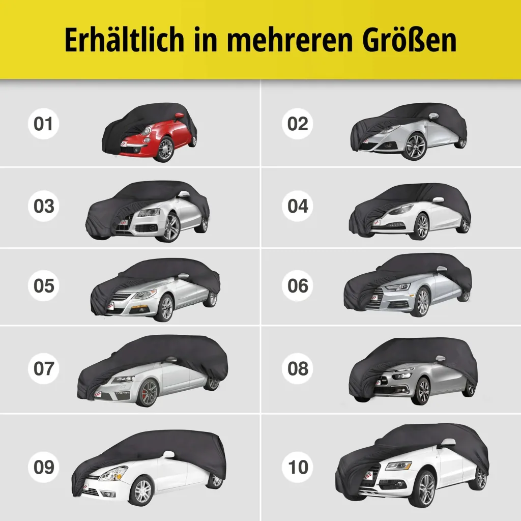 Autoabdeckplane indoor soft - Größe 9 - 471x530x150cm - PES - Elasthan