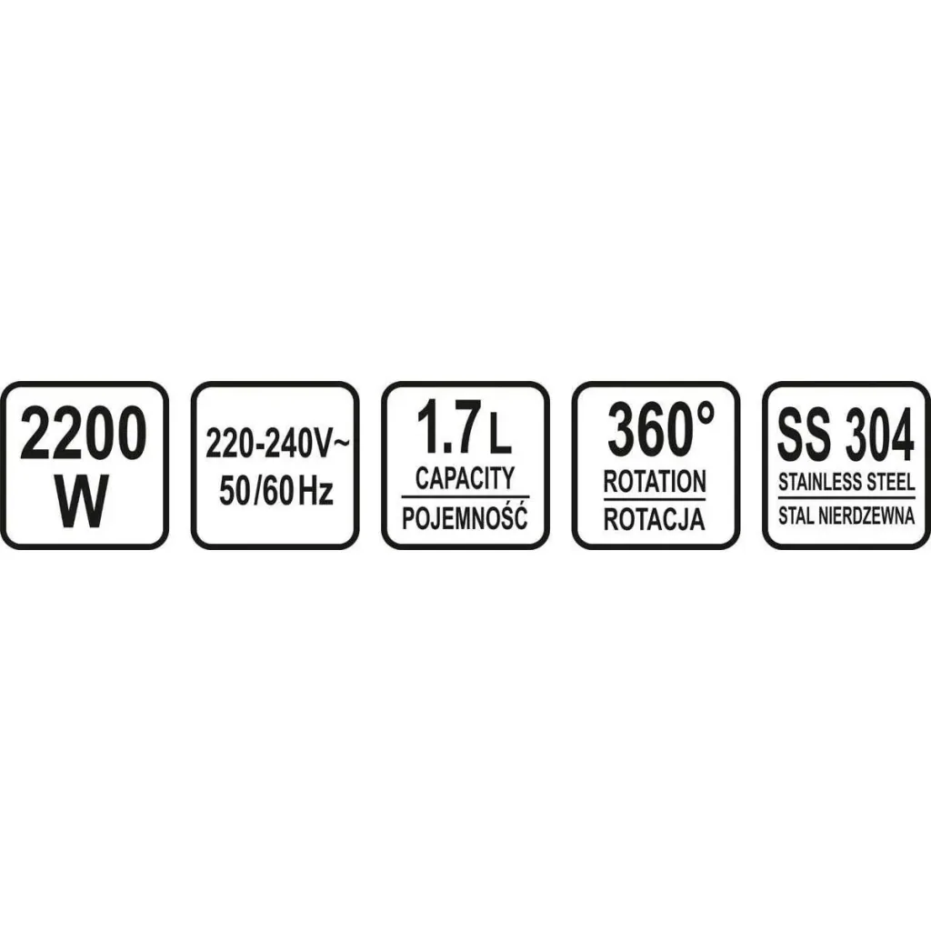 Wasserkocher - 1,7L - 2200W