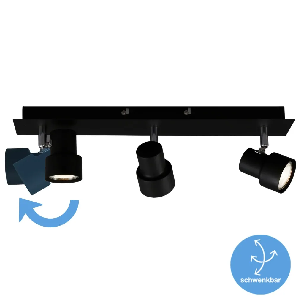 LED Deckenleuchte, 1380 Lumen, 15 Watt, GU10, schwarz