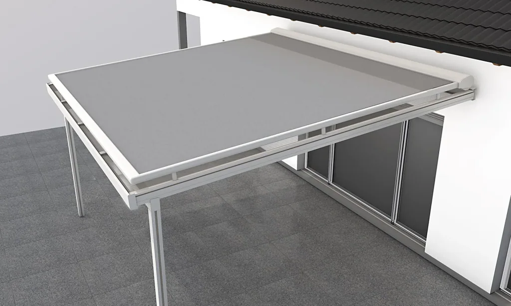 Aufdachmarkise San Remo, 4 x 4 m, Farbe weiß, Stoff 314028