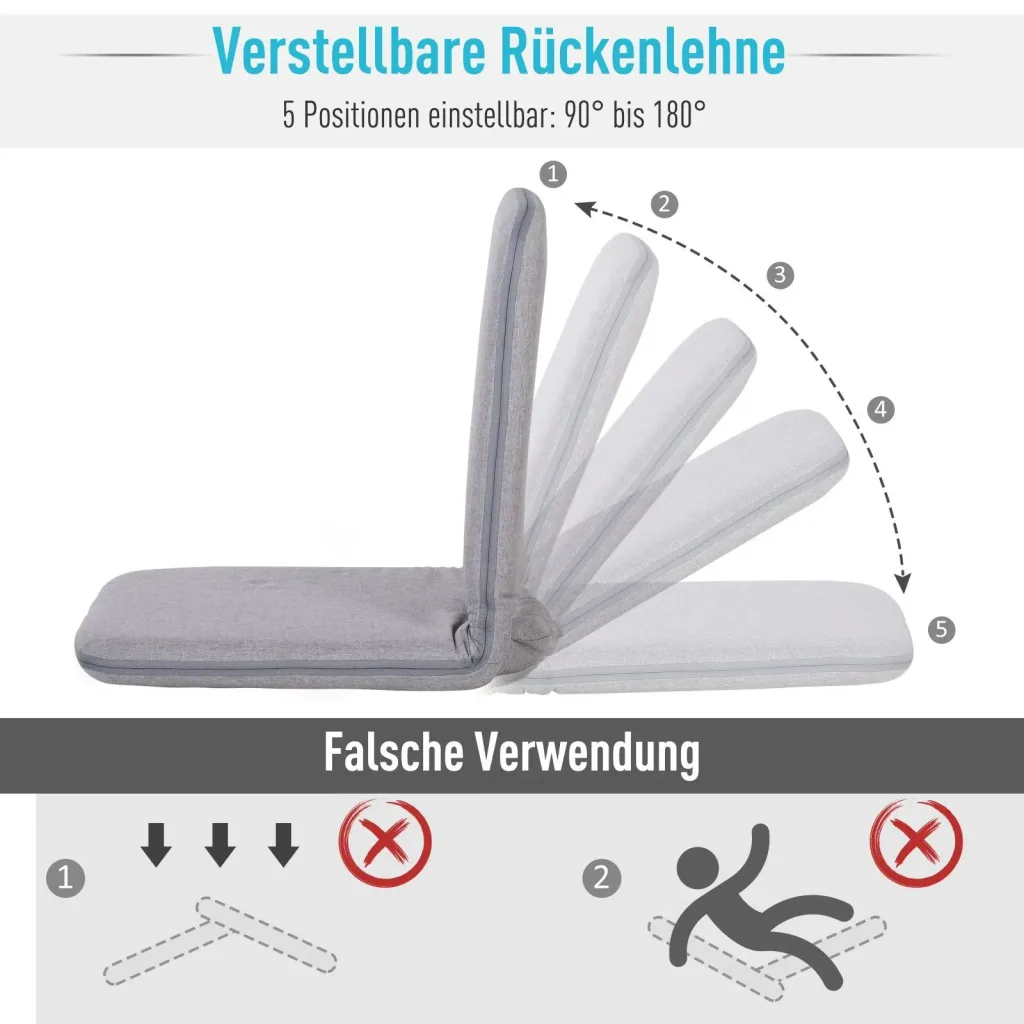 Sitzkissen mit verstellbarer Rückenlehne