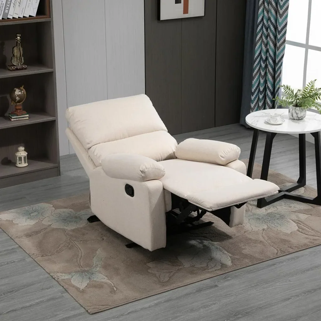 Liegesofa Relaxsessel Liegesessel TV Sessel Einzelsofa 150° neigbar Fernsehsessel Leinen 79 x 92 x 97 cm