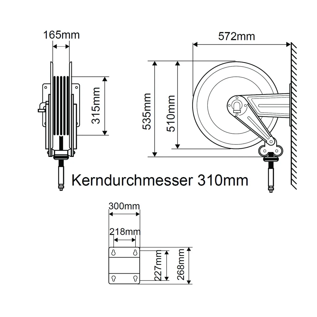Schlauchaufroller OSM610 mit 30 m Hochdruckschlauch
